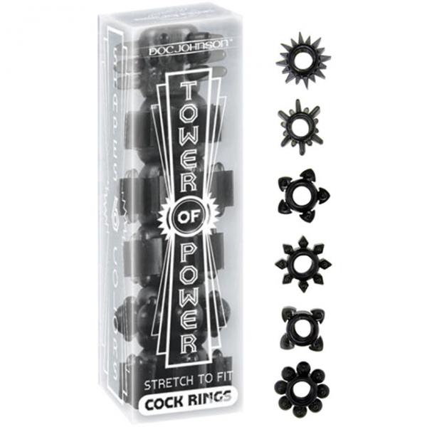 Tower Of Power C Rings 6 Pack - Black