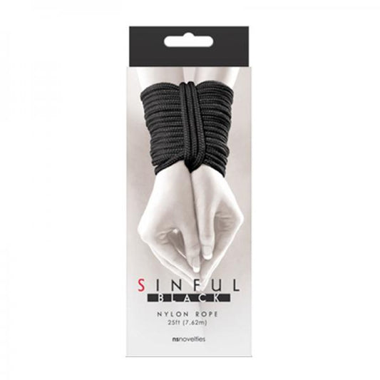 Sinful Nylon Rope 25 Ft Black