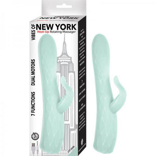 Vibes Of New York Heat-up Rotating Massager-aqua